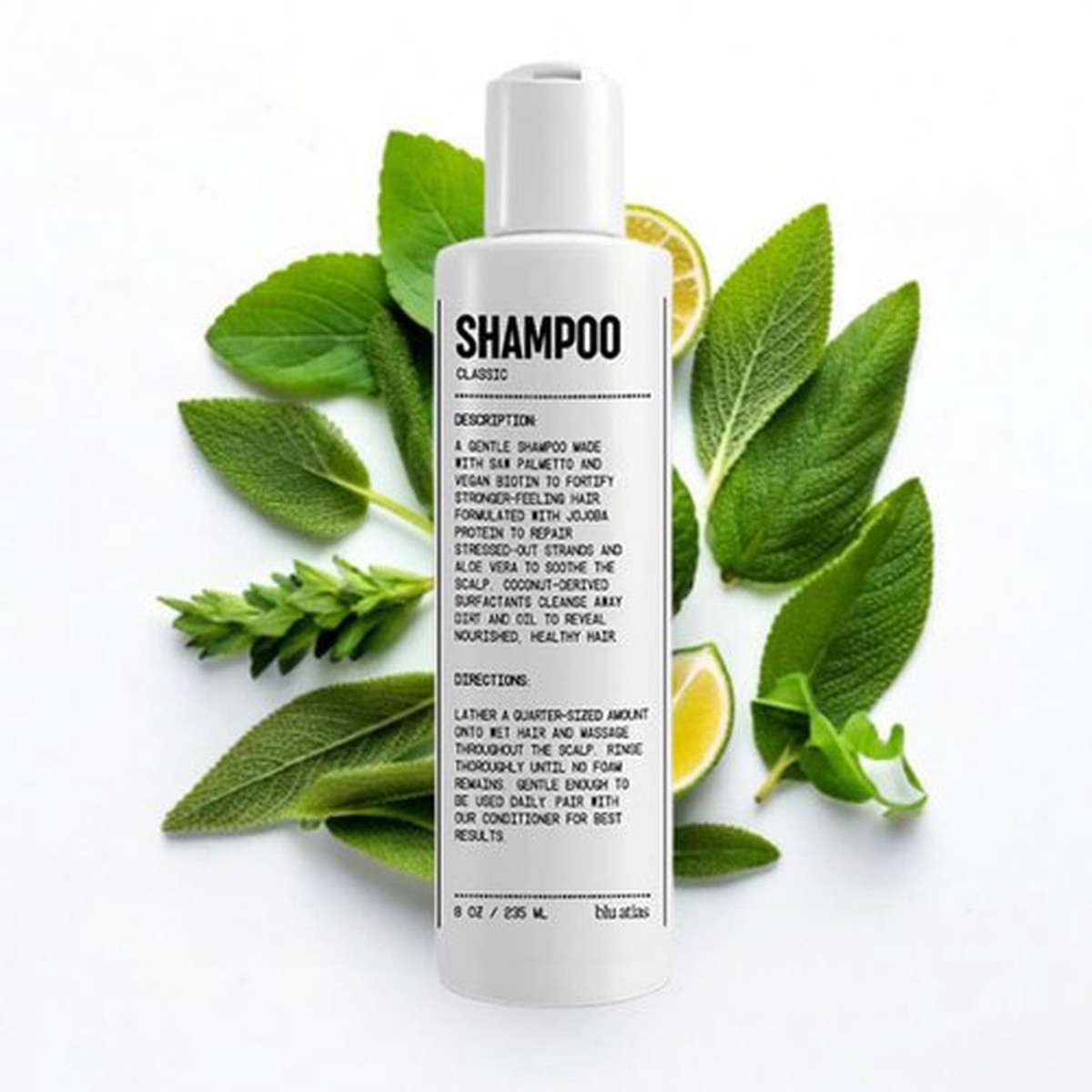 Blu Atlas Men's Natural Shampoo - Organic, Sulfate-Free & Paraben-Free - Deep Cleansing & Hydrating - 8 oz