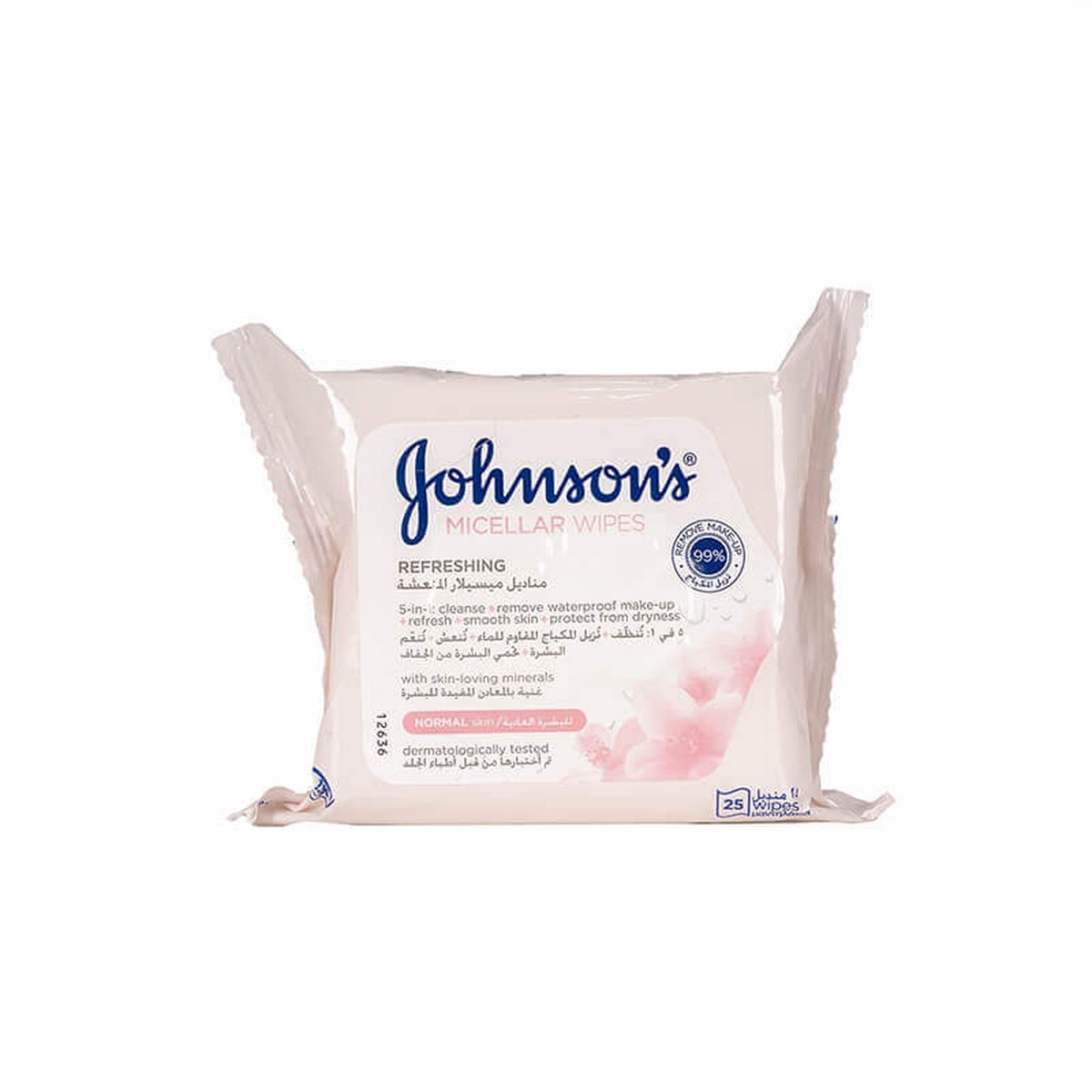 Johnson Micellar Wipes Refreshing 25's
